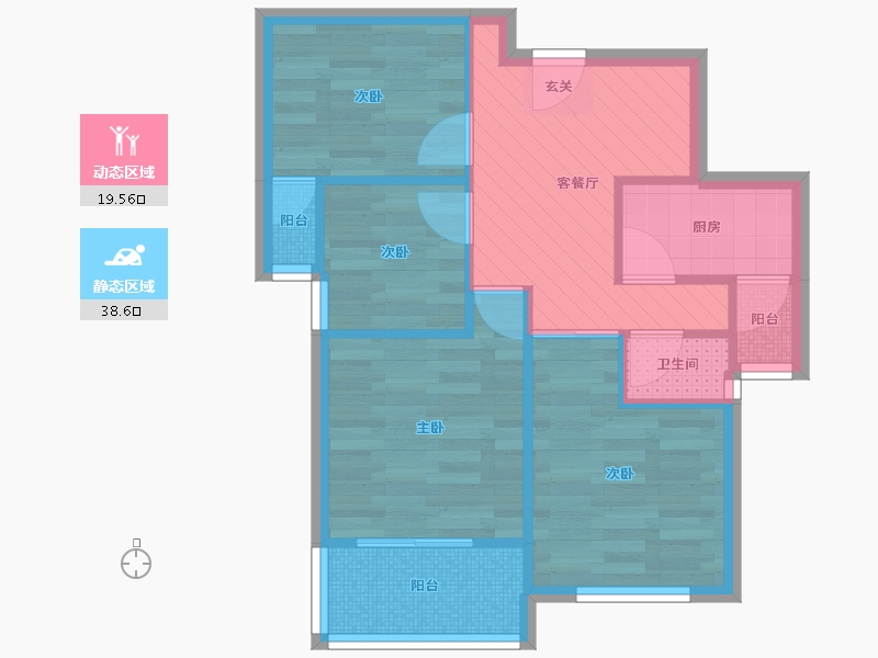 江苏省-南京市-春江新城新河苑-50.42-户型库-动静分区