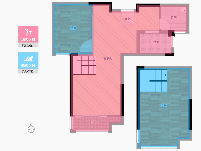 江苏省-南京市-弘阳时光里-81.24-户型库-动静分区