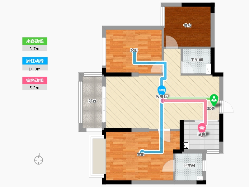 浙江省-台州市-中梁香缇公馆-72.12-户型库-动静线