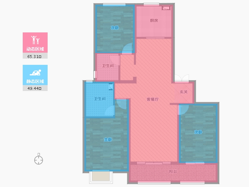 山西省-太原市-保利茉莉公馆-101.07-户型库-动静分区