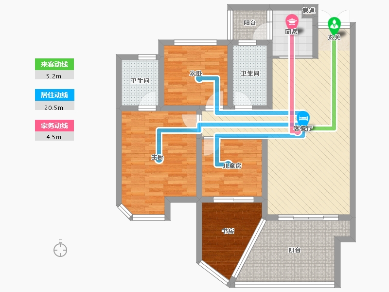 江西省-宜春市-滨江壹号-85.00-户型库-动静线