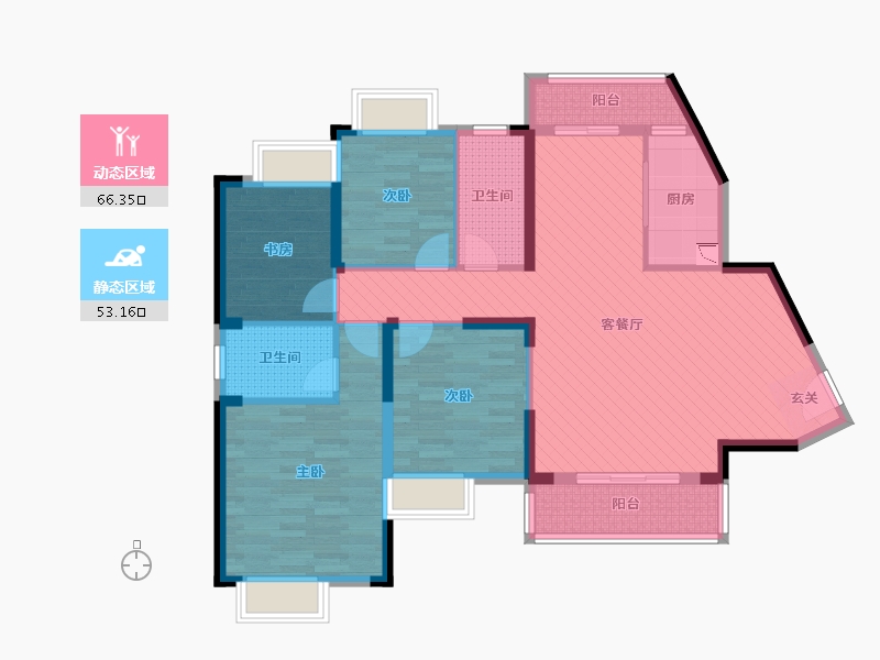 湖北省-武汉市-纽宾凯汉city国际社区-105.40-户型库-动静分区