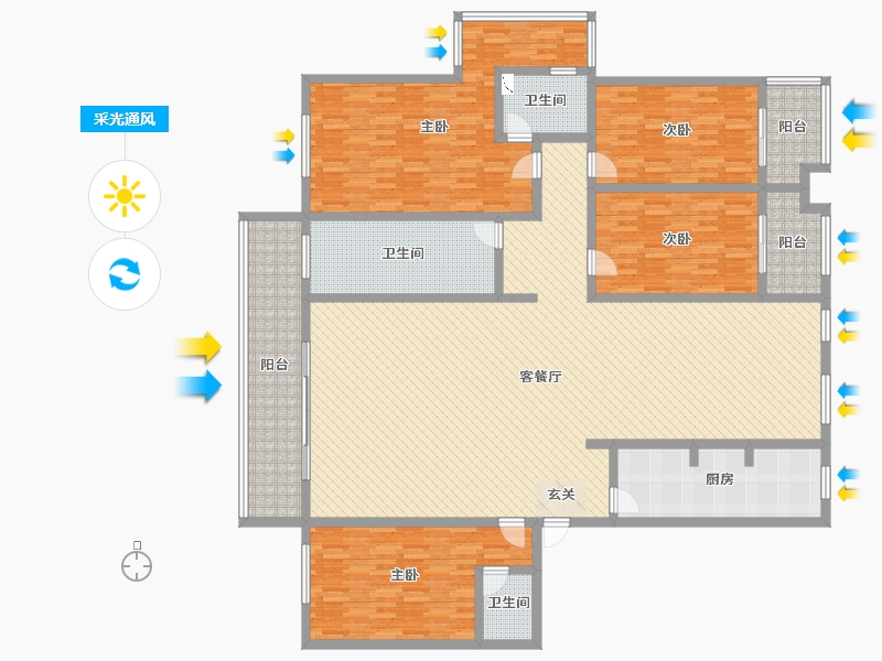 山东省-临沂市-明德花园住宅区北区-235.29-户型库-采光通风