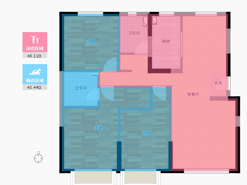 天津-天津市-中骏云景台-79.45-户型库-动静分区