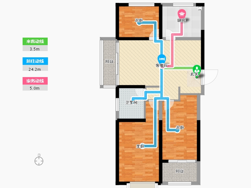 山东省-德州市-名门府第-84.93-户型库-动静线