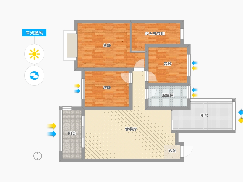 山东省-青岛市-中铁兴安府-89.39-户型库-采光通风