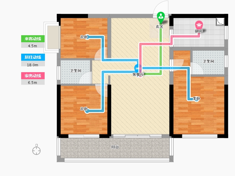 湖南省-长沙市-创元时代-82.24-户型库-动静线