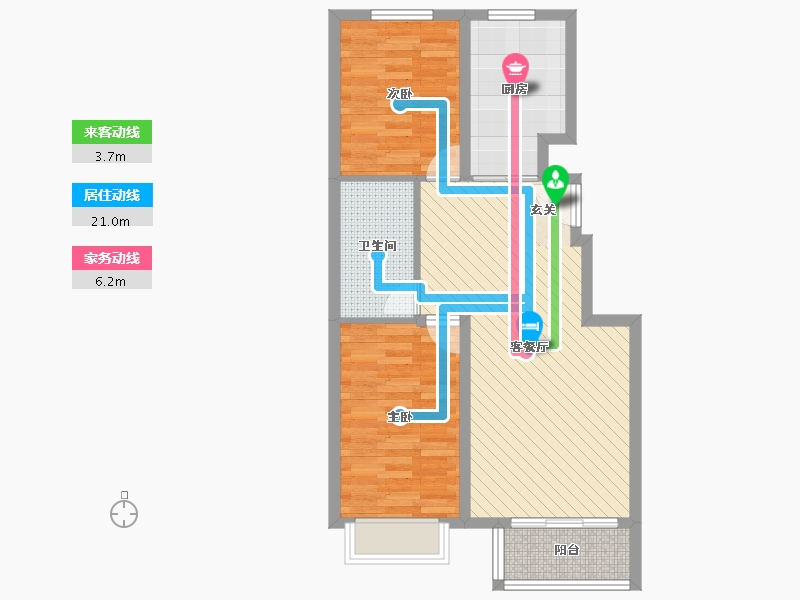 河北省-沧州市-南大港扣村-67.70-户型库-动静线