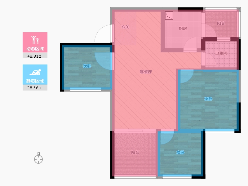 四川省-乐山市-邦泰国际社区-66.22-户型库-动静分区