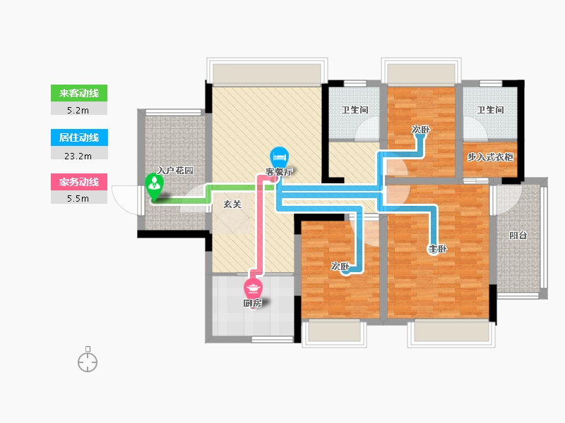 河南省-信阳市-叁号公馆-103.00-户型库-动静线