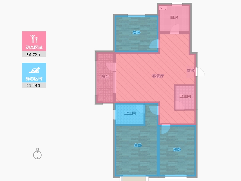 山东省-临沂市-荣盛锦绣外滩-95.20-户型库-动静分区