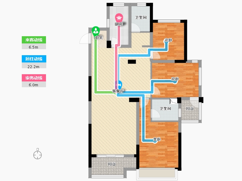 浙江省-丽水市-绿谷庄园云水居-106.67-户型库-动静线