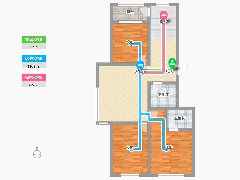 吉林省-延边朝鲜族自治州-水韵阳光-83.52-户型库-动静线