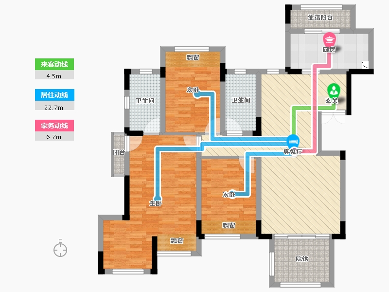 重庆-重庆市-马赛庄园-103.46-户型库-动静线