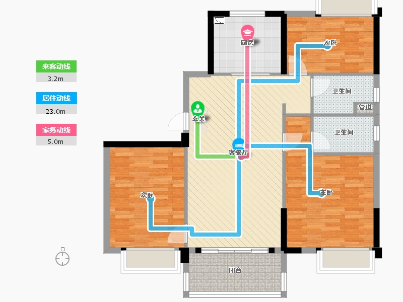 福建省-三明市-三明碧桂园-90.84-户型库-动静线