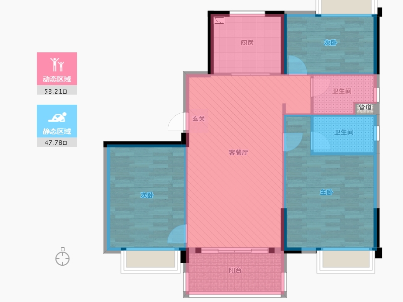 福建省-三明市-三明碧桂园-90.84-户型库-动静分区