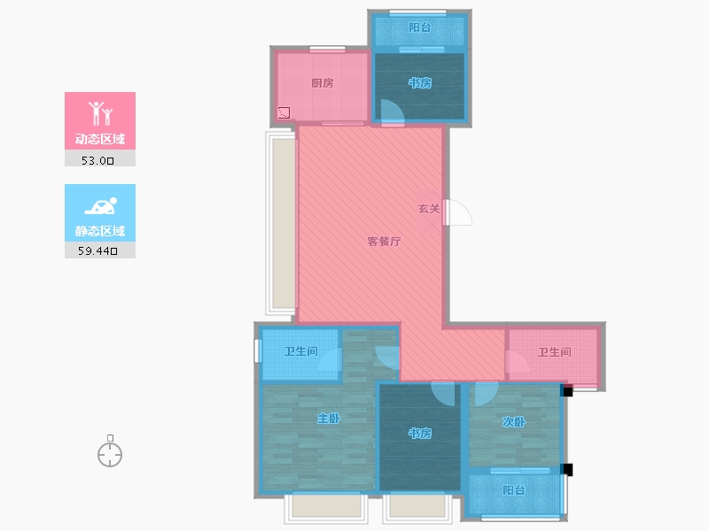 上海-上海市-中国铁建香榭国际-98.96-户型库-动静分区