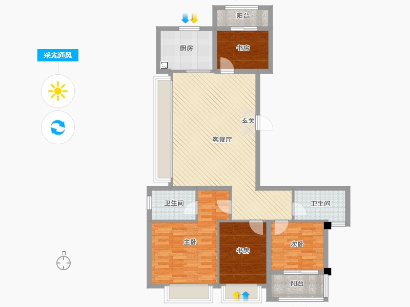 上海-上海市-中国铁建香榭国际-98.96-户型库-采光通风