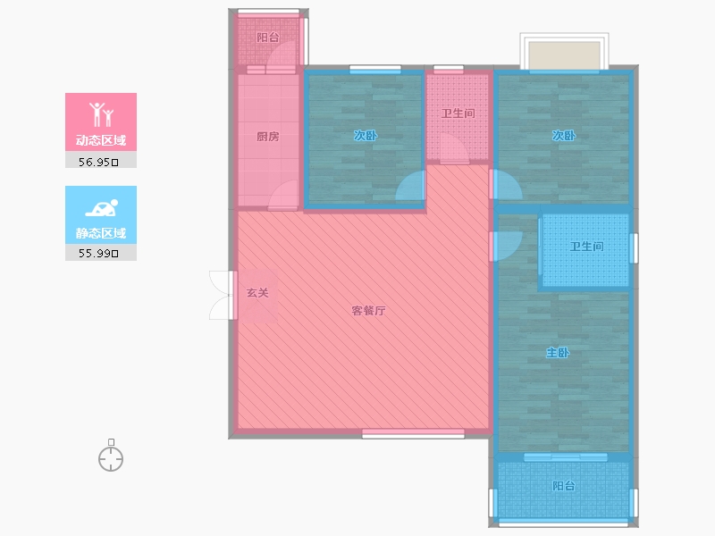 陕西省-西安市-隆桥瑞苑-100.00-户型库-动静分区