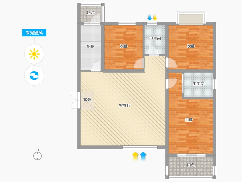 陕西省-西安市-隆桥瑞苑-100.00-户型库-采光通风