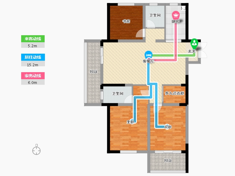 江苏省-宿迁市-名流望府-106.90-户型库-动静线