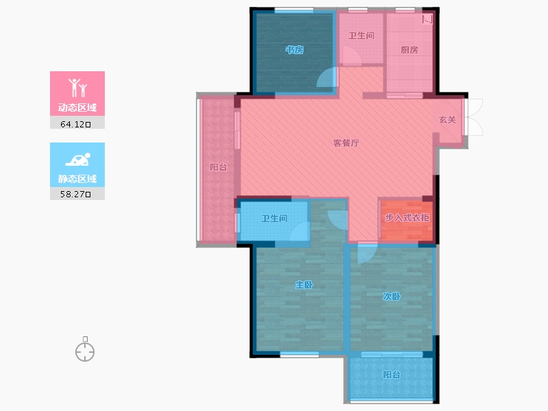 江苏省-宿迁市-名流望府-106.90-户型库-动静分区