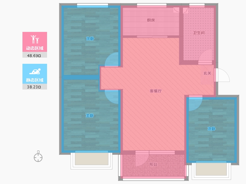 山东省-青岛市-奥润和府-75.85-户型库-动静分区