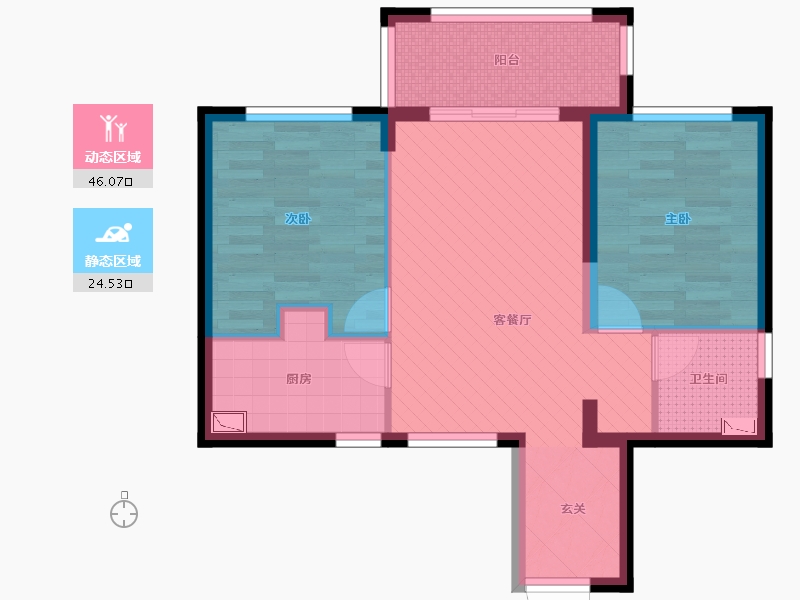 福建省-福州市-贵安新天地-61.87-户型库-动静分区