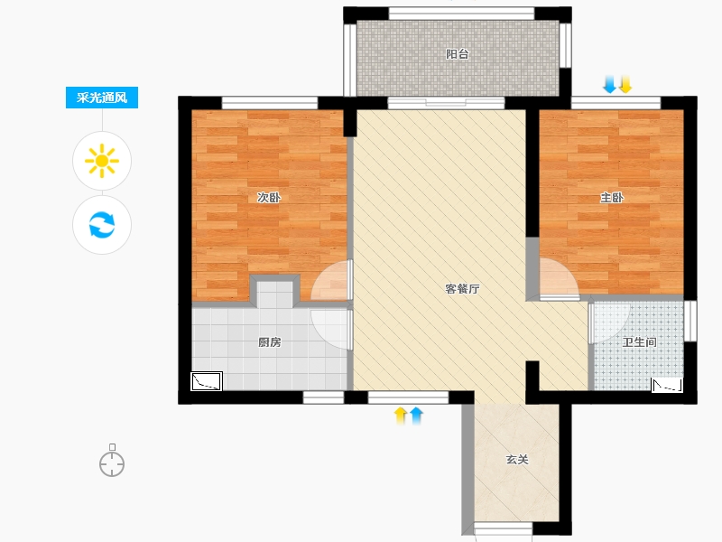 福建省-福州市-贵安新天地-61.87-户型库-采光通风