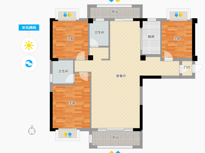 福建省-泉州市-新景广海外滩-98.00-户型库-采光通风