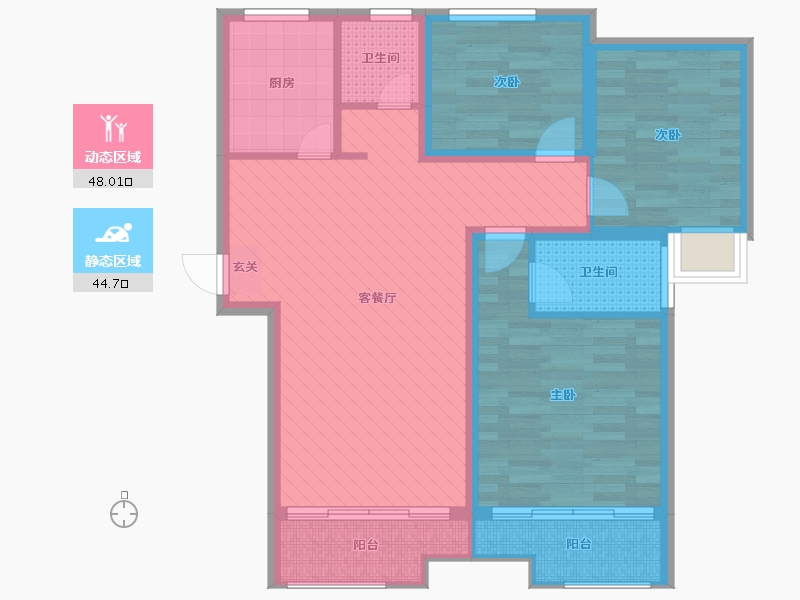 河南省-平顶山市-常绿林溪美地-80.80-户型库-动静分区