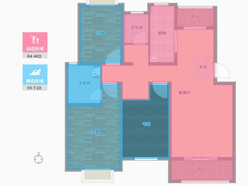 江苏省-苏州市-悦来花苑-133.60-户型库-动静分区