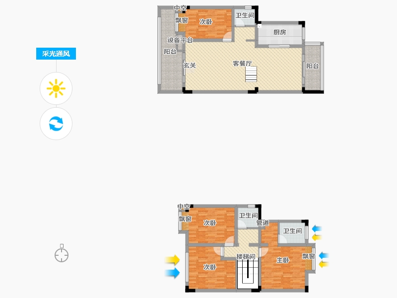 四川省-遂宁市-金科美湖湾-139.49-户型库-采光通风