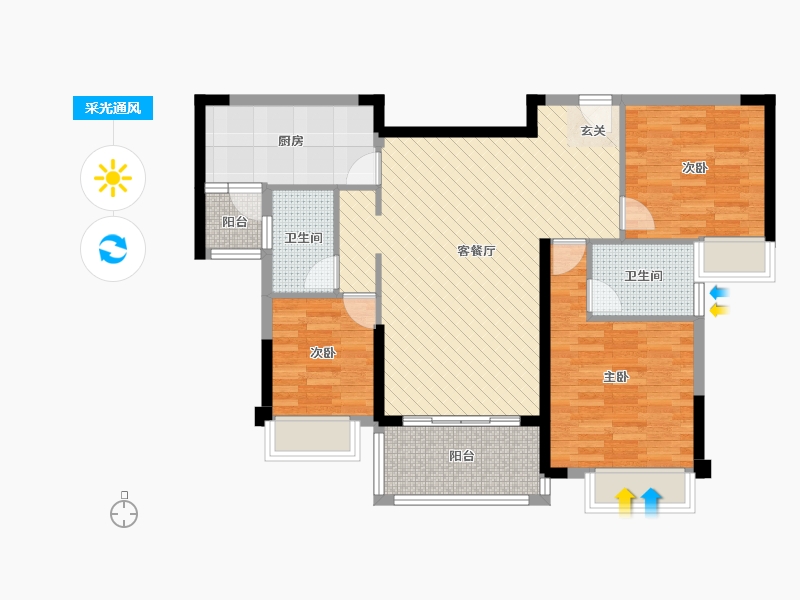 广东省-肇庆市-肇庆敏捷城-89.31-户型库-采光通风