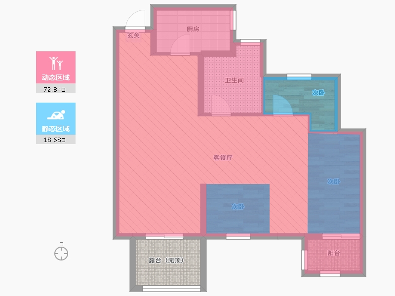 浙江省-嘉兴市-信达香格里-74.86-户型库-动静分区