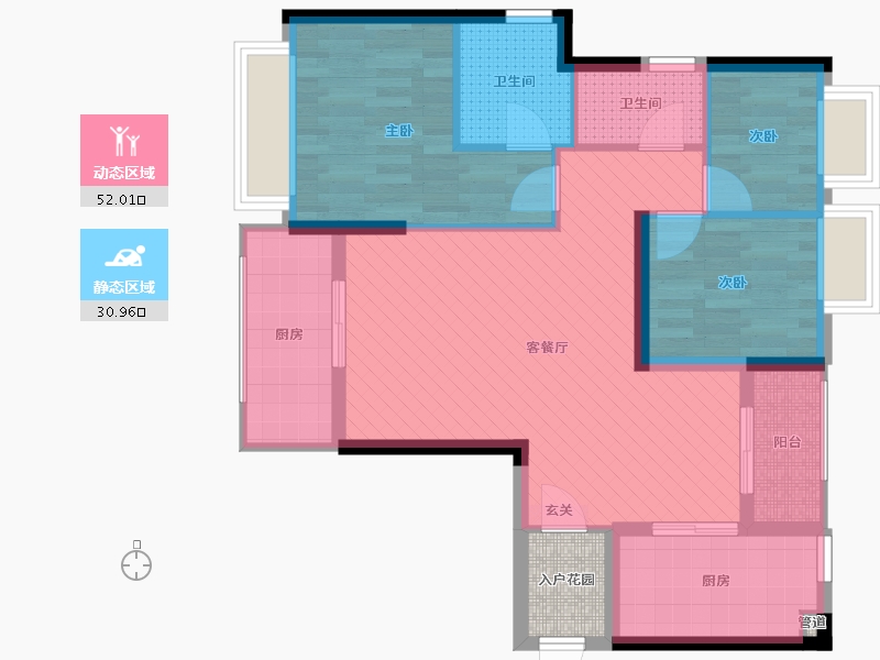 广东省-广州市-汇港威华国际-74.97-户型库-动静分区