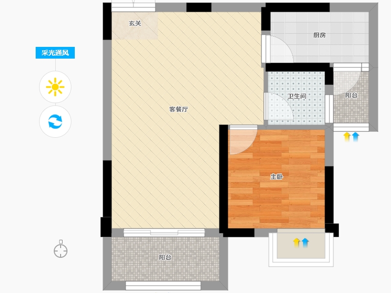 重庆-重庆市-桂山学府铭城-42.49-户型库-采光通风