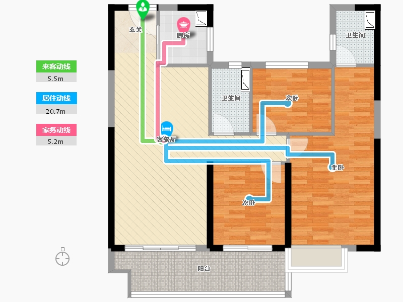 福建省-三明市-三明碧桂园-87.87-户型库-动静线