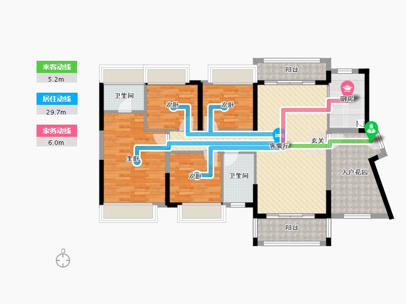 佳兆业东江新城4室2厅2卫1厨135.00㎡户型图