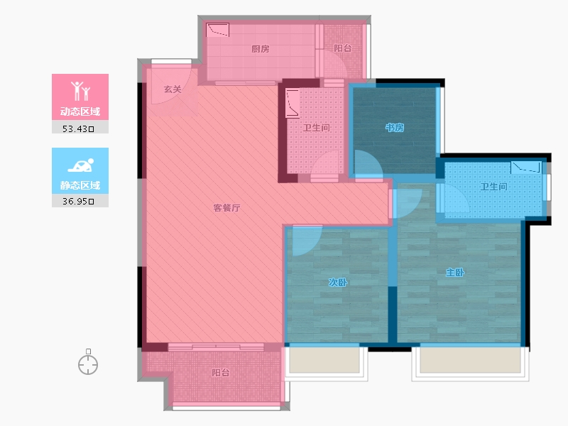 广东省-佛山市-金沙半岛-78.26-户型库-动静分区