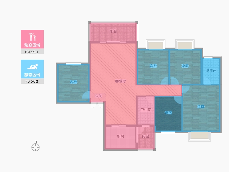 贵州省-黔东南苗族侗族自治州-鑫鼎国际名居-125.06-户型库-动静分区