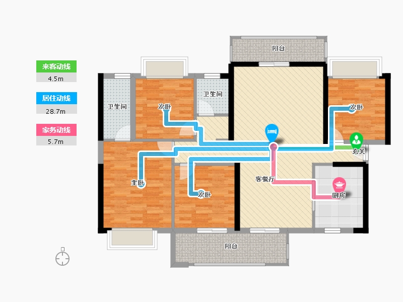 广西壮族自治区-玉林市-北流市新世纪豪园-109.95-户型库-动静线