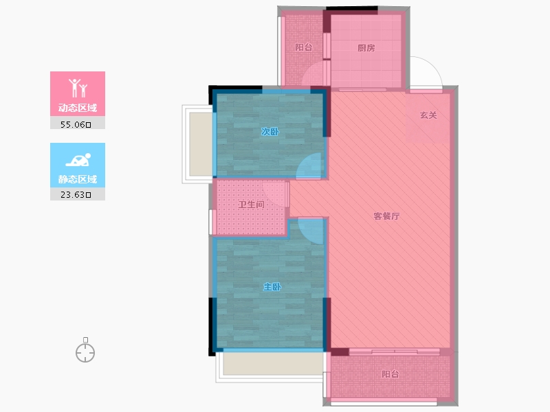 广东省-梅州市-宁江新城-69.73-户型库-动静分区