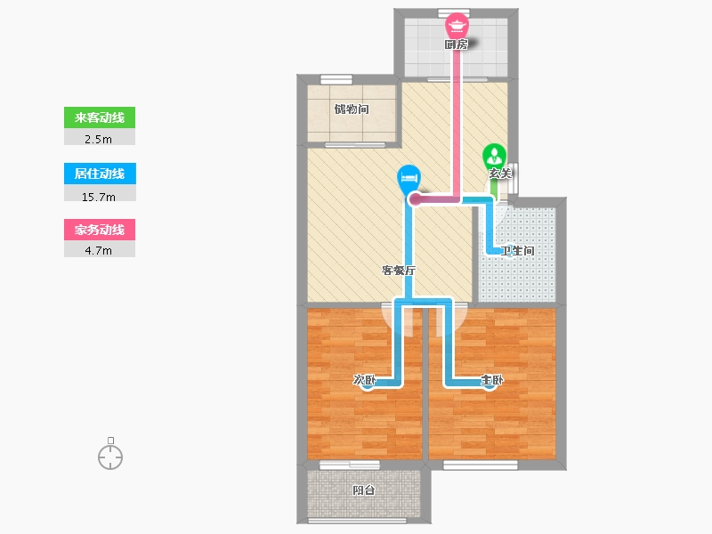 上海-上海市-罗阳一村-58.70-户型库-动静线