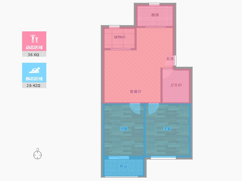 上海-上海市-罗阳一村-58.70-户型库-动静分区