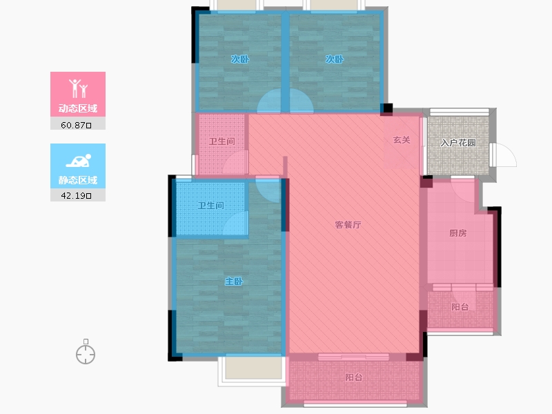 贵州省-黔南布依族苗族自治州-绿城国际(公园王府)-94.41-户型库-动静分区