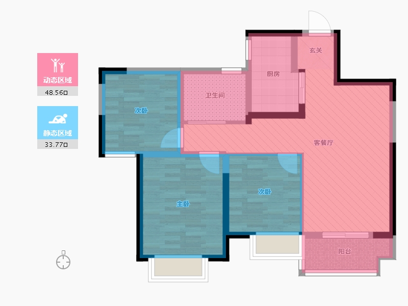 湖北省-宜昌市-智禧湾-71.39-户型库-动静分区