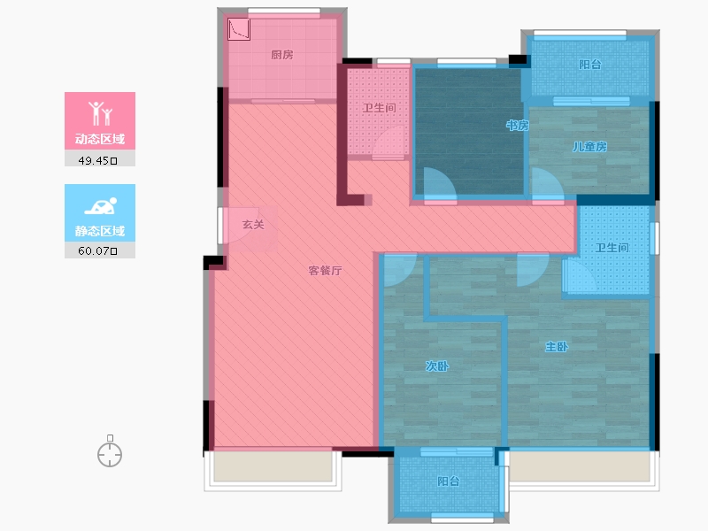 江苏省-徐州市-中骏金水湾-96.00-户型库-动静分区