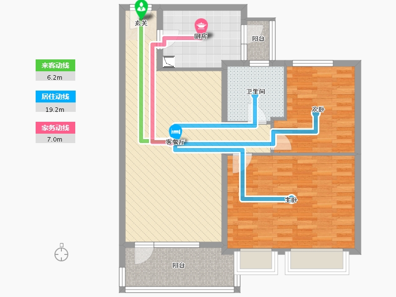 江苏省-苏州市-昆城景苑-84.61-户型库-动静线