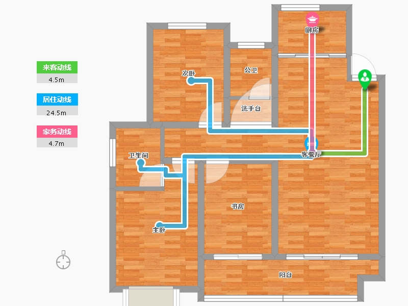 浙江省-杭州市-未知小区-93.95-户型库-动静线